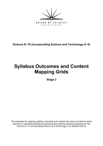 Science outcomes and content mapping grid S2