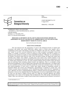 A. The biological diversity of inland water ecosystems