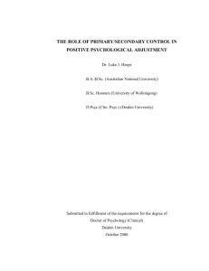 the role of primary/secondary control in positive psychological