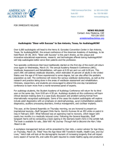 news release - American Academy of Audiology