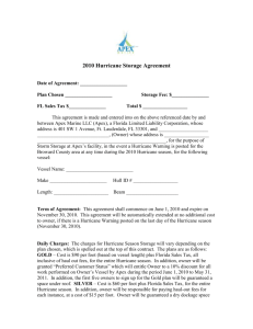 Hurricane Storage Agreement