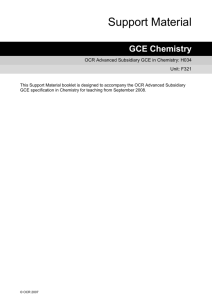 Unit F321 - Atoms, bonds and groups