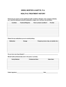 HEALTH & TREATMENT HISTORY