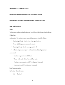 Fundamentals of Digital Logic Design Course Outline (HCS 103)