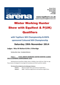 Winter Working Hunter Show with Equifest & P(UK) Qualifiers with