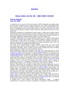 Sharp India Ltd (Rs 18) - BSE CODE: 523449
