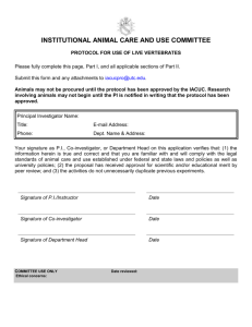 form for submission of a proposal for IACUC review