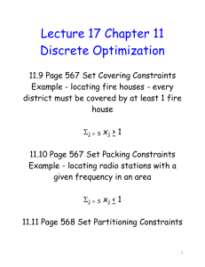 Lecture 17 Chapter 11 Discrete Optimization