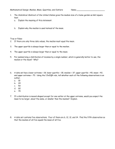 AP Statistics: Median, Mean, Quartiles, and Outliers