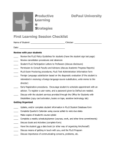 PLuS First Learning Session Checklist