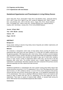 Gestational Hypertension and Preeclampsia in Living Kidney Donors