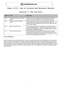 Year 9 Unit: Do Science And Religion Agree