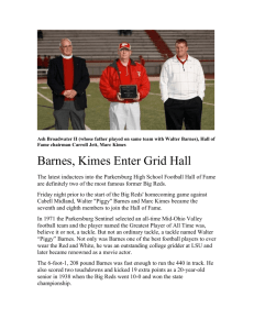 Barnes, Kimes Enter PHS Grid Hall