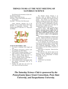 things to do at the next meeting of saturday science