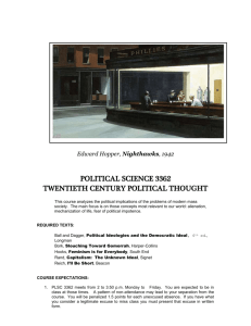 PLSC 3362: 20th. Century Political Thought