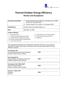 Thermal Oxidizer Energy Efficiency