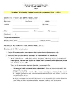 Parents Club Scholarship Application Form