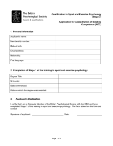 AEC application form - British Psychological Society