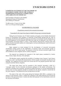 classification criteria for the terrestrial environment