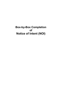 Box-by-Box Completion of Notice of Intent (NOI)