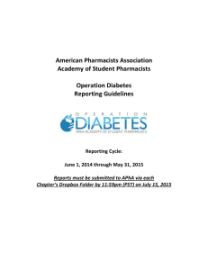 Operation Diabetes Reporting Guidelines