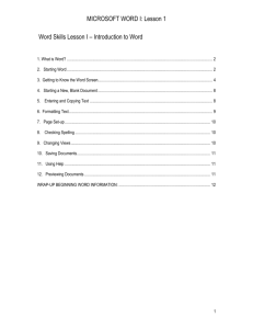 Microsoft Word Basics