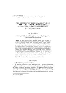 The effects of interpersonal orientation on accuracy of perceiving