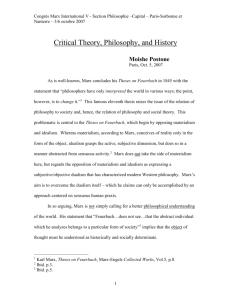 Critical Theory, Philosophy, and History