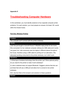 Appendix D Troubleshooting Computer Hardware In this worksheet