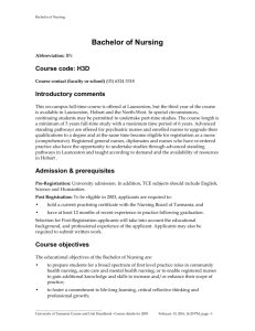 Bachelor of Nursing Bachelor of Nursing Abbreviation: BN Course