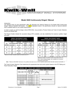 PART 1 – GENERAL SPECIFICATIONS - KWIK-Wall