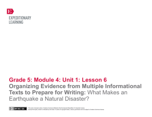 Grade 5: Module 4: Unit 1: Lesson 6 Organizing Evidence from