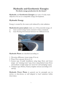 Hydraulic and Geothermic Energies - Course