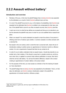 2.2.2 Assault without battery[1]