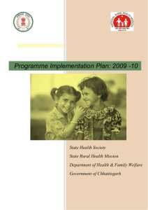 Programme Implementation Plan: 2009 -10