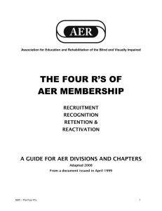 The Four R`s - AER Leadership - Association for Education and