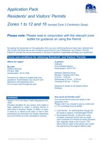 Zone 1-12 and 16 Residents` and visitors` permit