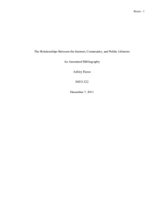 Reese - 1 The Relationships Between the Internet, Community, and