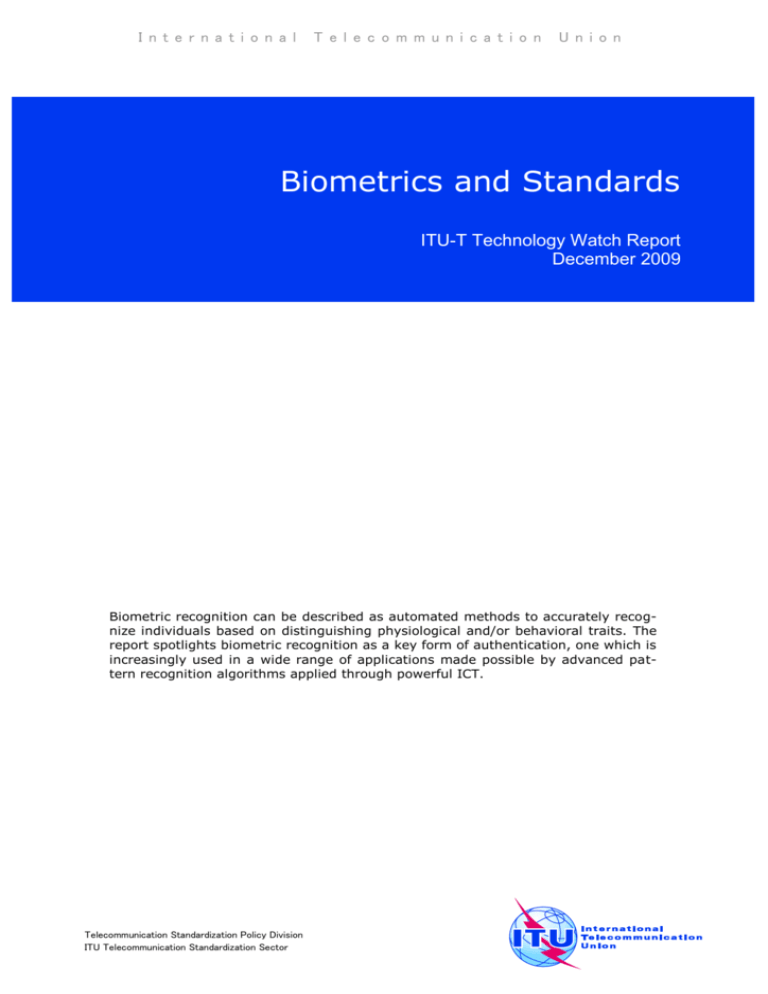 Biometrics And Standards