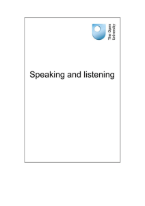 Speaking and listening