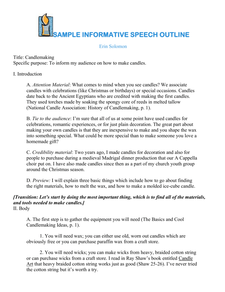 what are the guidelines in writing an informative speech