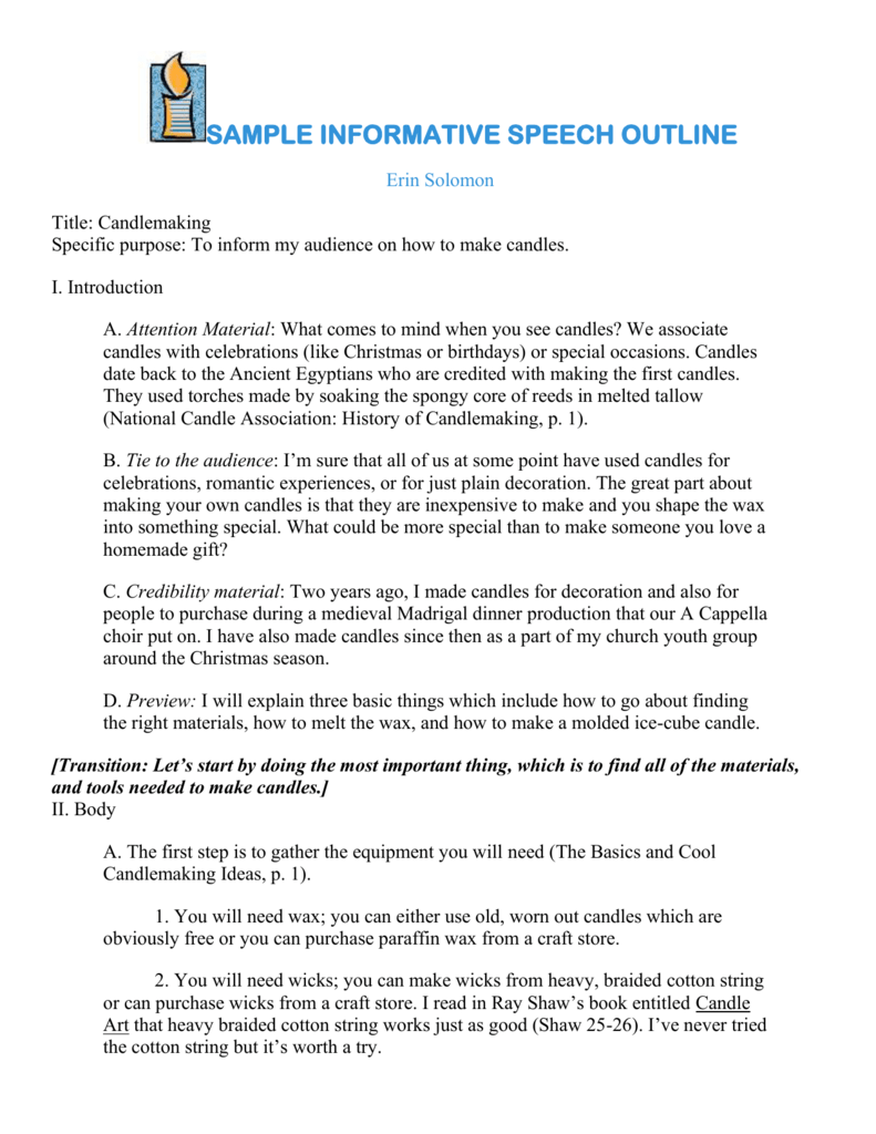 how to start of a informative speech