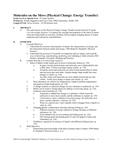 Molecules on the Move (Physical Change: Energy Transfer)