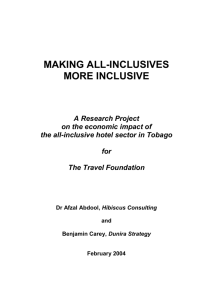 The Economic Impact of All-inclusives in Tobago
