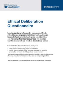 Ethical Deliberation Questionnaire