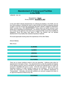 Utilities Abandonment of Underground Facilities in Right of Way