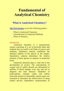 Fundamental of Analytical Chemistry What is Analytical Chemistry