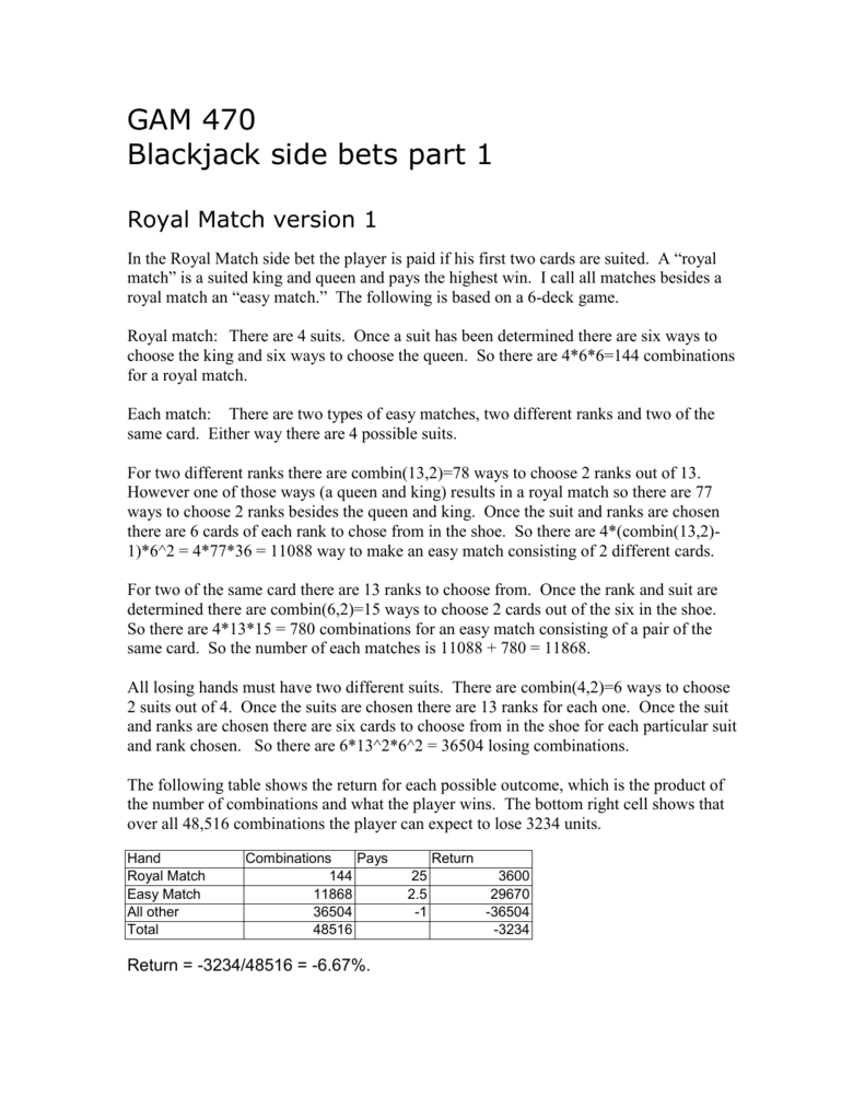 Royal match bet blackjack betting
