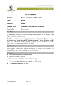 JOB DESCRIPTION Position: Service Coordinator – Adult Support