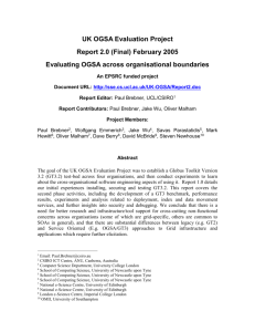 UK OGSA Evaluation Project - Software Systems Engineering Group